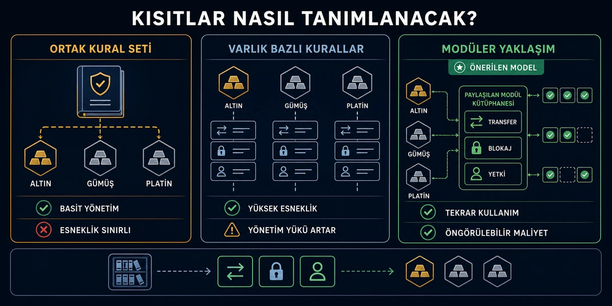 Ortak, varlık bazlı ve modüler kontrol kuralı yaklaşımlarının karşılaştırması